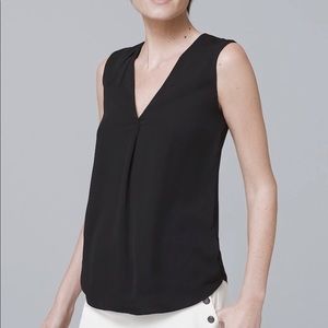 White House black market single pleat shell top